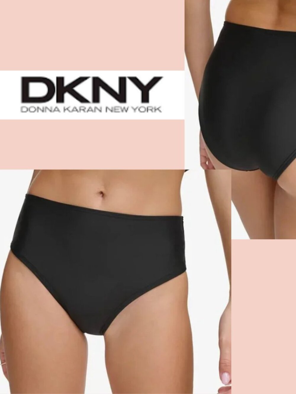 DKNY Women's Classic Mid Rise Bikini Bottoms NWT Sz L